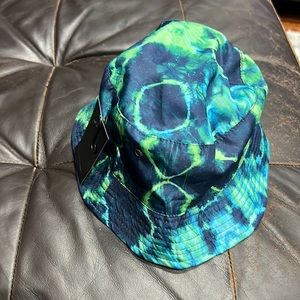 Blue/green Tie dye Hurley bucket hat for kids